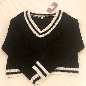 Moral Society black/white cropped sweater